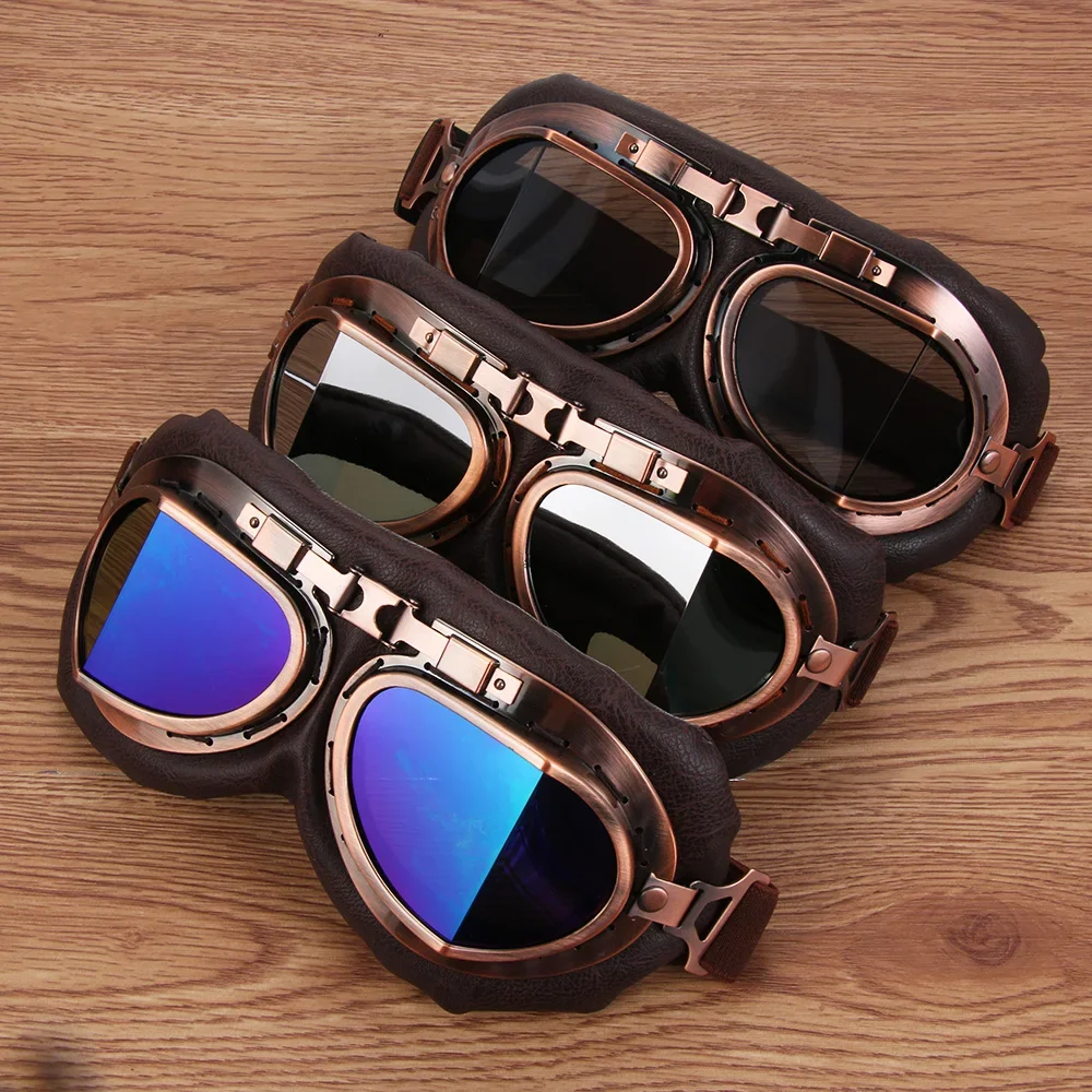 Motorcycle Gear Used - Pilot Retro gözlük toz geçirmez Lens